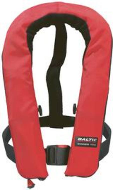 Buy Baltic 150N Inflatable lifejacket complete with crotch strap- Winner RED- Manual in NZ. 